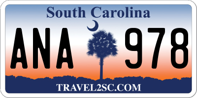 SC license plate ANA978