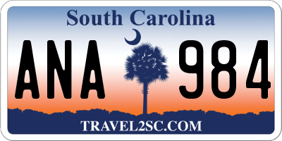 SC license plate ANA984