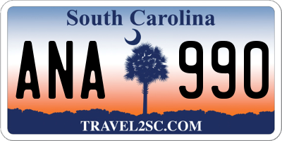 SC license plate ANA990