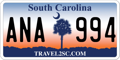 SC license plate ANA994