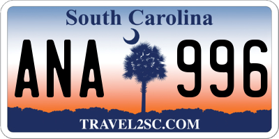 SC license plate ANA996