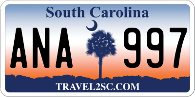 SC license plate ANA997