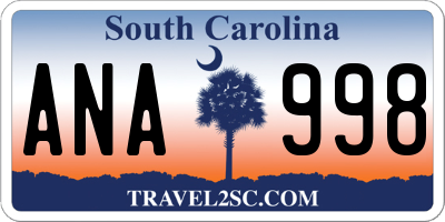 SC license plate ANA998