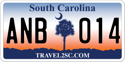 SC license plate ANB014