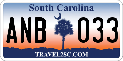 SC license plate ANB033