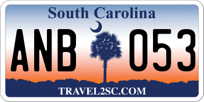 SC license plate ANB053