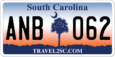 SC license plate ANB062
