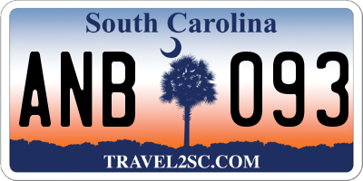 SC license plate ANB093