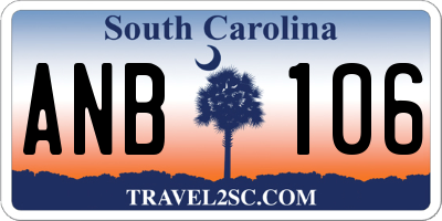 SC license plate ANB106