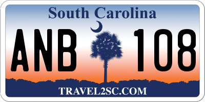 SC license plate ANB108
