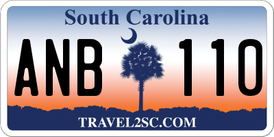 SC license plate ANB110