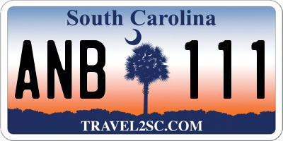 SC license plate ANB111