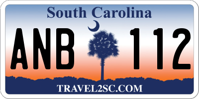 SC license plate ANB112