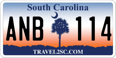 SC license plate ANB114