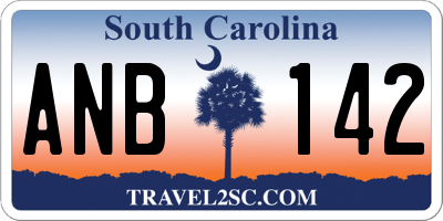 SC license plate ANB142