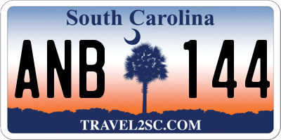 SC license plate ANB144