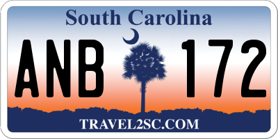 SC license plate ANB172