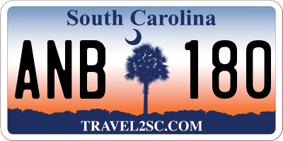 SC license plate ANB180