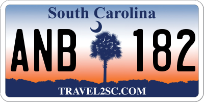SC license plate ANB182