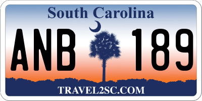 SC license plate ANB189
