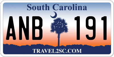 SC license plate ANB191