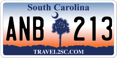SC license plate ANB213