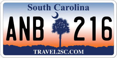 SC license plate ANB216