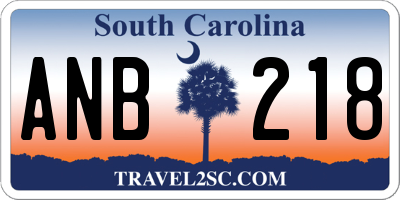 SC license plate ANB218