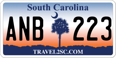 SC license plate ANB223