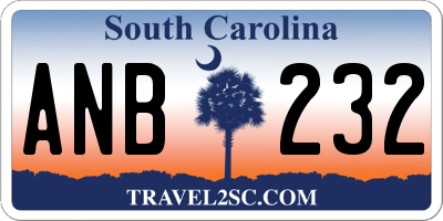 SC license plate ANB232