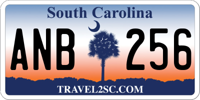 SC license plate ANB256