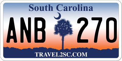 SC license plate ANB270