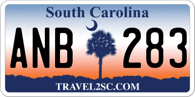 SC license plate ANB283