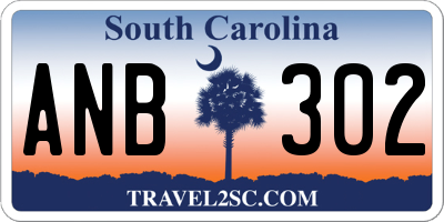 SC license plate ANB302