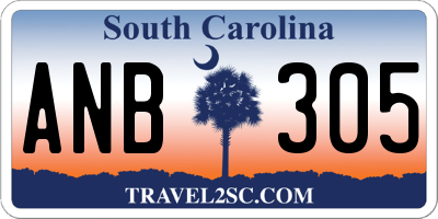 SC license plate ANB305