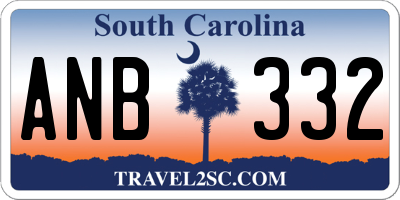SC license plate ANB332
