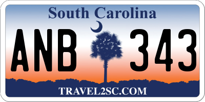 SC license plate ANB343