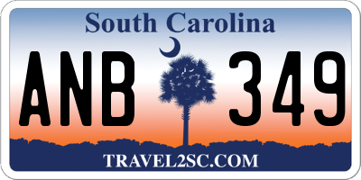 SC license plate ANB349