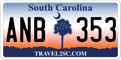 SC license plate ANB353