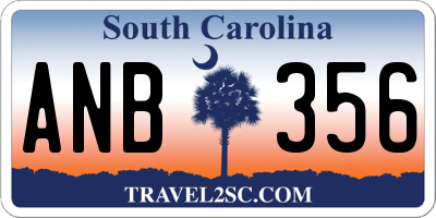 SC license plate ANB356
