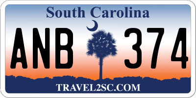 SC license plate ANB374