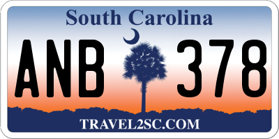 SC license plate ANB378