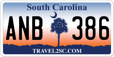 SC license plate ANB386