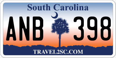 SC license plate ANB398