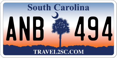 SC license plate ANB494