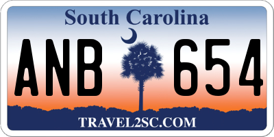 SC license plate ANB654