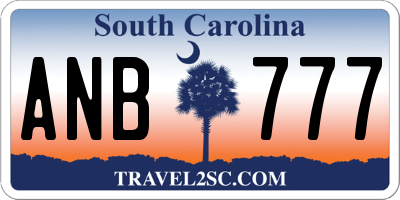 SC license plate ANB777