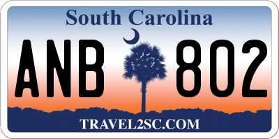 SC license plate ANB802