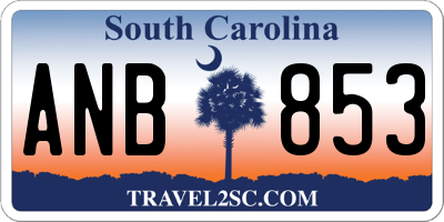 SC license plate ANB853