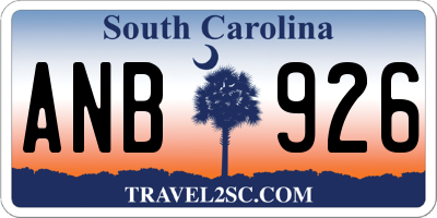 SC license plate ANB926